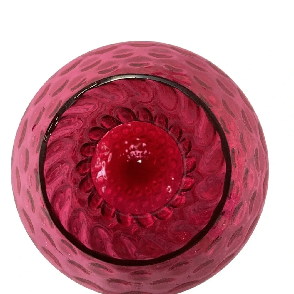 Vintage Fenton Cranberry Coin Dot/Dimple 6